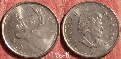 Канада 25 центов 2009 года, KM# 493, 408-039
