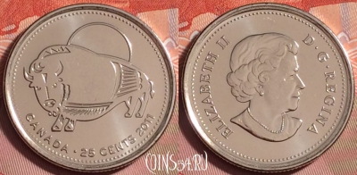 Канада 25 центов 2011 года, KM# 1168, UNC, 177k-086