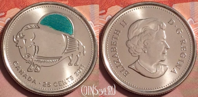 Канада 25 центов 2011 года, KM# 1168a, UNC, 177k-102