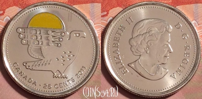 Канада 25 центов 2011 года, KM# 1169a, UNC, 177k-103