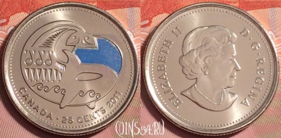 Канада 25 центов 2011 года, KM# 1170a, UNC, 177k-106