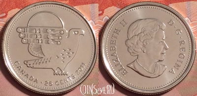 Канада 25 центов 2011 года, KM# 1169, UNC, 177k-088