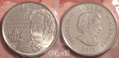 Канада 25 центов 2013 года, запайка, UNC, 180k-078