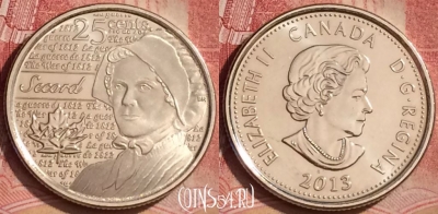 Канада 25 центов 2013 года, KM# 1700, UNC, 071l-140