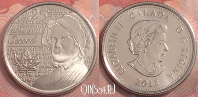 Канада 25 центов 2013 года, запайка, UNC, 180k-064