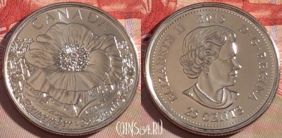 Канада 25 центов 2015 года, KM# 1852.1, UNC, 265-127