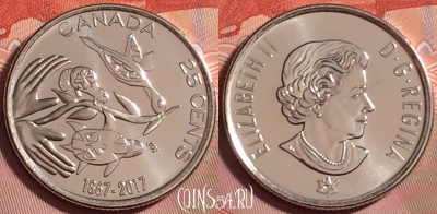 Канада 25 центов 2017 года, UNC, 177k-068