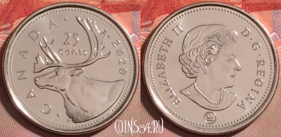 Канада 25 центов 2020 года, KM# 493, UNC, 133j-042