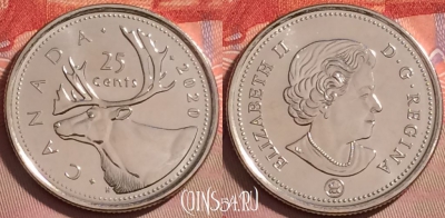 Канада 25 центов 2020 года, KM# 493, UNC, 133j-043