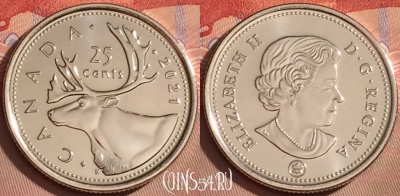 Канада 25 центов 2021 года, KM# 493, UNC, 096l-142