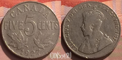Канада 5 центов 1927 года, KM# 29, 067o-057
