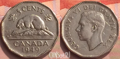 Канада 5 центов 1949 года, KM# 42, 065o-032