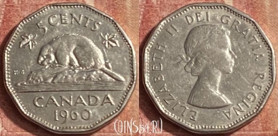 Канада 5 центов 1960 года, KM# 50a, 096p-068