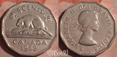Канада 5 центов 1962 года, KM# 50a, 054i-174