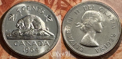 Канада 5 центов 1964 года, KM# 57, 503s-112