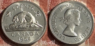 Канада 5 центов 1964 года, KM# 57, UNC, s506s-092
