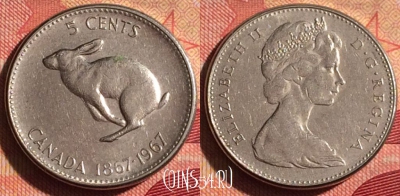 Канада 5 центов 1967 года, KM# 66, 235i-095