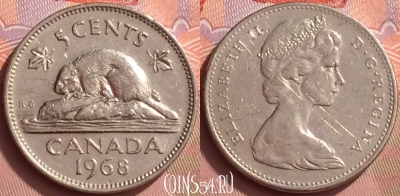 Канада 5 центов 1968 года, KM# 60.1, 055l-071