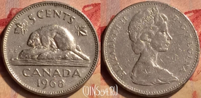 Канада 5 центов 1968 года, KM# 60.1, 405-048
