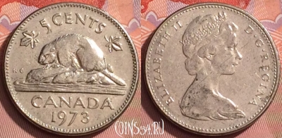 Канада 5 центов 1973 года, KM# 60.1, 197l-120