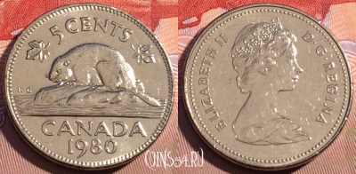 Канада 5 центов 1980 года, KM# 60.2, 092b-007