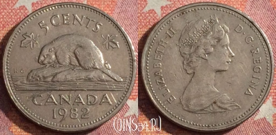 Канада 5 центов 1982 года, KM# 60.2a, 352-071