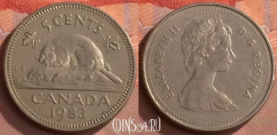 Канада 5 центов 1983 года, KM# 60.2a, 264o-133
