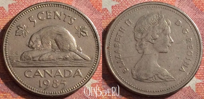 Канада 5 центов 1985 года, KM# 60.2a, 352-081