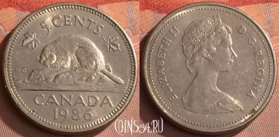 Канада 5 центов 1986 года, KM# 60.2a, 276o-082