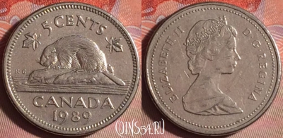 Канада 5 центов 1989 года, KM# 60.2a, 154j-106