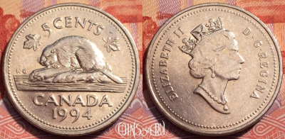 Канада 5 центов 1994 года, KM# 182, 247-067