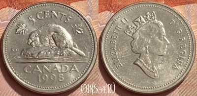 Канада 5 центов 1998 года, KM# 182, 352q-032
