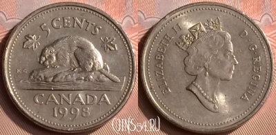 Канада 5 центов 1998 года, KM# 182, 398-080