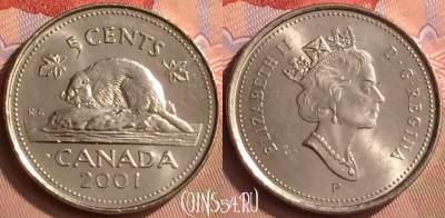 Канада 5 центов 2001 года, KM# 182b, 411-076