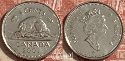 Канада 5 центов 2001 года, KM# 182b, 482р-122