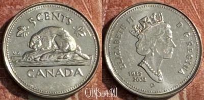 Канада 5 центов 2002 года, KM# 446, 120s-102