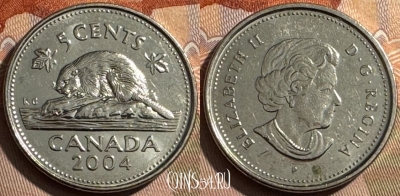 Канада 5 центов 2004 года, KM# 491, 398s-022