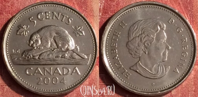 Канада 5 центов 2004 года, KM# 491, 399-096