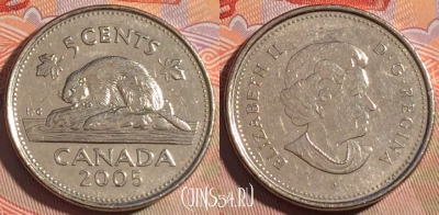 Канада 5 центов 2005 года, KM# 491, 197a-062