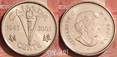 Канада 5 центов 2005 года, KM# 627, 272l-002