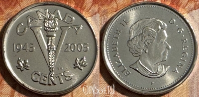 Канада 5 центов 2005 г., KM# 627, UNC, 503s-110