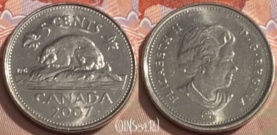 Канада 5 центов 2007 года, KM# 491, 095s-126