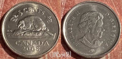 Канада 5 центов 2008 года, KM# 491, 178q-085