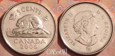 Канада 5 центов 2008 года, KM# 491, 377k-008