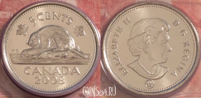 Канада 5 центов 2008 года, KM# 491, UNC, 258-072