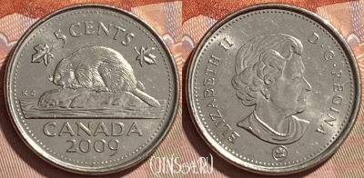 Канада 5 центов 2009 года, KM# 491, 088r-045