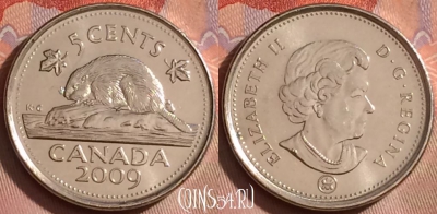 Канада 5 центов 2009 года, KM# 491, 257k-059