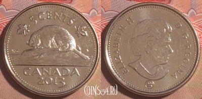 Канада 5 центов 2013 года, KM# 491, 202a-136