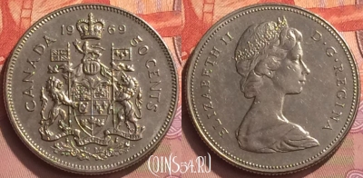 Канада 50 центов 1969 года, KM# 75.1, 068o-070