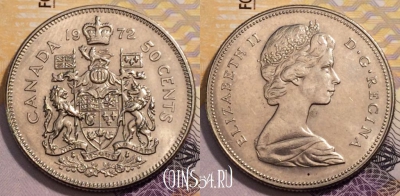 Канада 50 центов 1972 года, KM# 75.1, 234-039